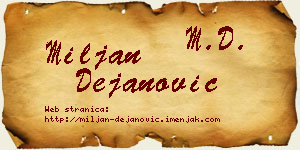 Miljan Dejanović vizit kartica